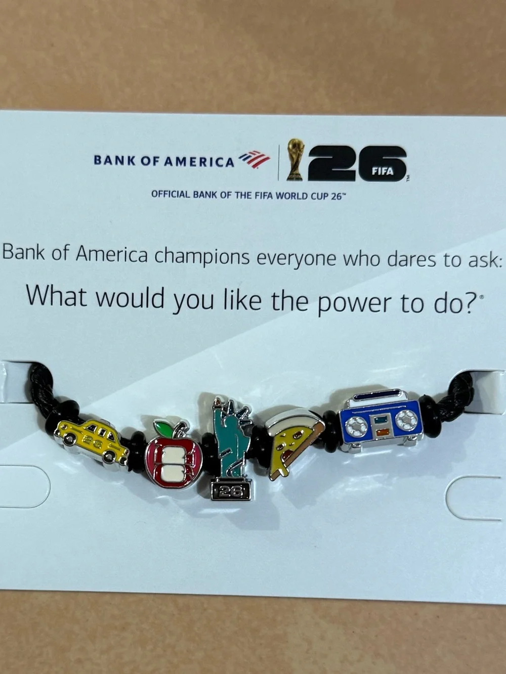 2026 FIFA World Cup New York City Charm Bracelet Fan Band Bank of America NYC